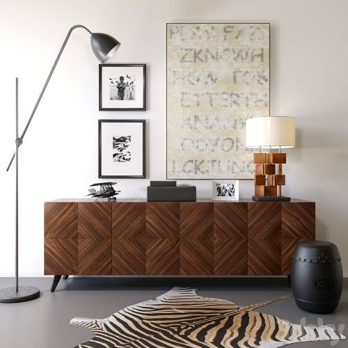 '3dsky Pro - Modern chest of drawers with lamp and decor' '3dsky Pro - Modern chest of drawers with lamp and decor'