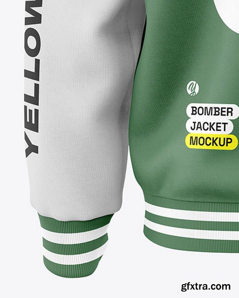 YellowImages - Men\'s Bomber Jacket with Hood Mockup - Back View - 134940