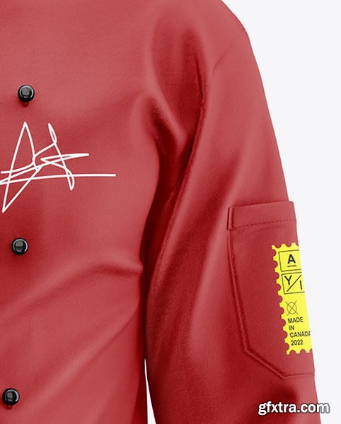 YellowImages -Men\'s Chef\'s Jacket Mockup - Front View - 121643