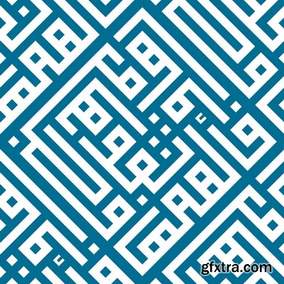 ISLAMIC CALLIGRAPHY - KUFIC STYLE #6, 17xAI ISLAMIC CALLIGRAPHY - KUFIC STYLE #6, 17xAI