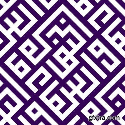 ISLAMIC CALLIGRAPHY - KUFIC STYLE #6, 17xAI ISLAMIC CALLIGRAPHY - KUFIC STYLE #6, 17xAI