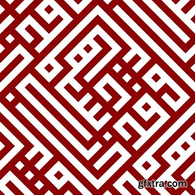 ISLAMIC CALLIGRAPHY - KUFIC STYLE #6, 17xAI ISLAMIC CALLIGRAPHY - KUFIC STYLE #6, 17xAI