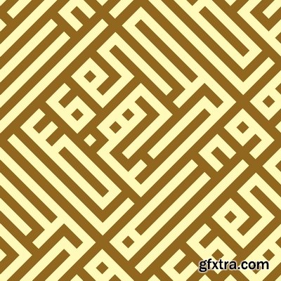 ISLAMIC CALLIGRAPHY - KUFIC STYLE #6, 17xAI ISLAMIC CALLIGRAPHY - KUFIC STYLE #6, 17xAI