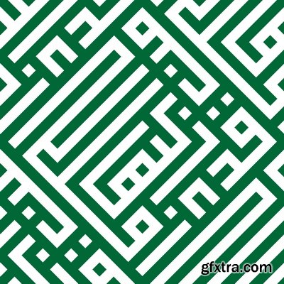 ISLAMIC CALLIGRAPHY - KUFIC STYLE #6, 17xAI ISLAMIC CALLIGRAPHY - KUFIC STYLE #6, 17xAI