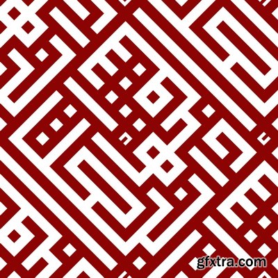 ISLAMIC CALLIGRAPHY - KUFIC STYLE #6, 17xAI ISLAMIC CALLIGRAPHY - KUFIC STYLE #6, 17xAI