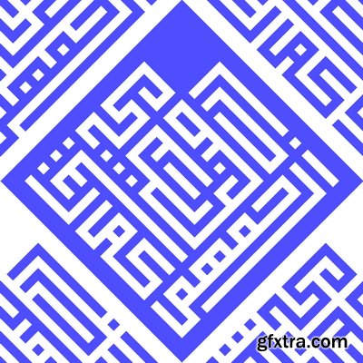 ISLAMIC CALLIGRAPHY - KUFIC STYLE #6, 17xAI ISLAMIC CALLIGRAPHY - KUFIC STYLE #6, 17xAI