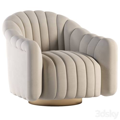 '3dsky Pro - Gray Velvet Swivel Chair'