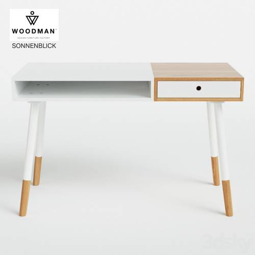 '3dsky Pro - White desk Sonnenblick in Scandinavian style'
