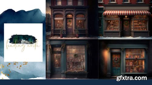 Finding North Education - Holiday Storefront AI Digital Backgrounds