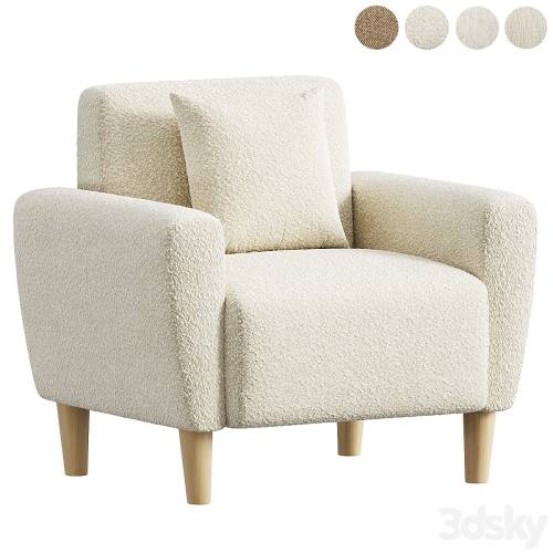 '3dsky Pro - Mid-Century Accent Chairs Upholstered Fabric Accent Armchair'