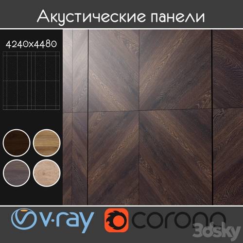 '3dsky Pro - Acoustic decorative panels 4 types, set 114' '3dsky Pro - Acoustic decorative panels 4 types, set 114'