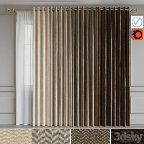 '3dsky Pro - A set of curtains on the rings 15. Beige range' '3dsky Pro - A set of curtains on the rings 15. Beige range'