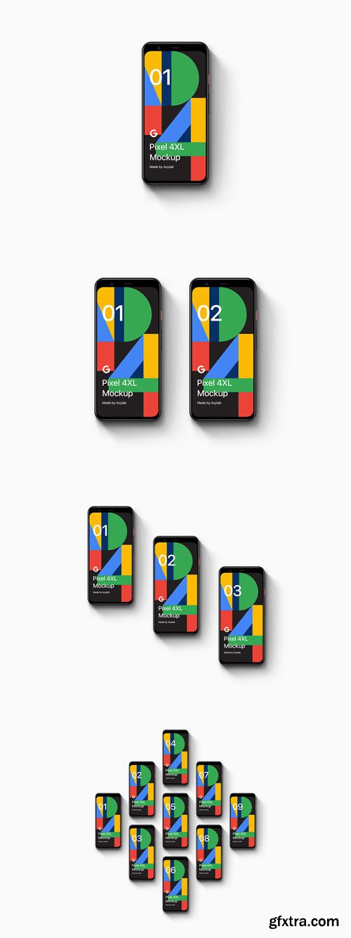 Asylab - Google Pixel 4 - 20 Mockups Scenes