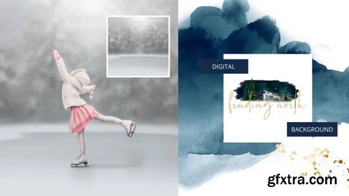 Finding North Education - Frozen Pond Digital Background