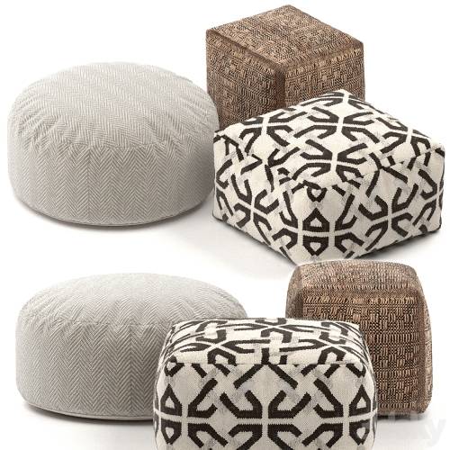 '3dsky Pro - Set Pouf Crater i Barrel'