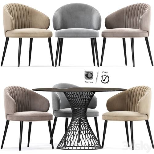 '3dsky Pro - Strip Modrest Carlton Dining Chair Table'