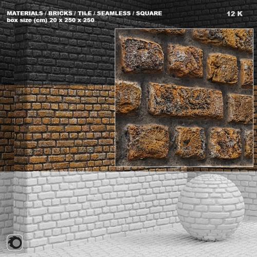 '3dsky Pro - Material (seamless) - brick, tile set 4'