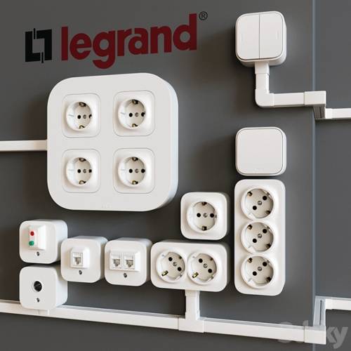 '3dsky Pro - Overhead sockets Legrand Quteo (cable channels Metra)' '3dsky Pro - Overhead sockets Legrand Quteo (cable channels Metra)'