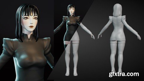 Udemy - 3D Blender Full character sculpting, cute female / woman