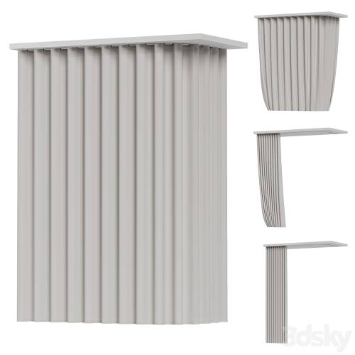 '3dsky Pro - Fabric curtain for a corner bathroom with fastening to the ceiling'