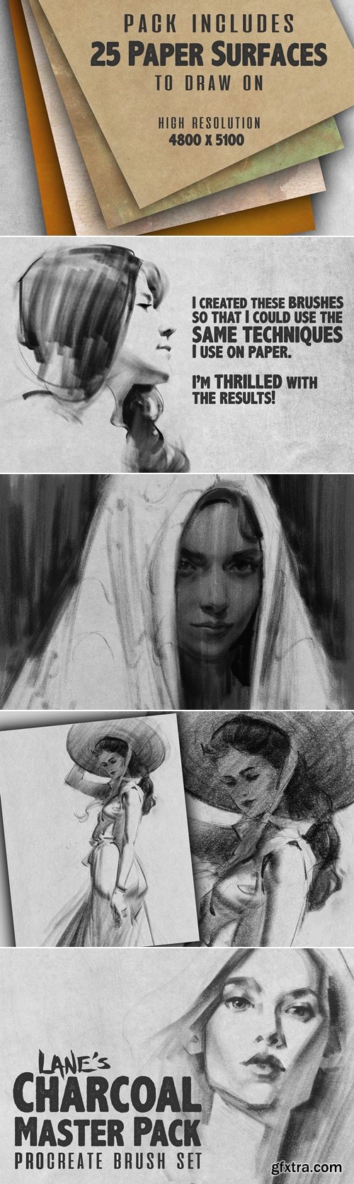 Artstation - The Charcoal Master Pack - Procreate Brush Set