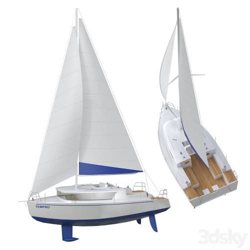 '3dsky Pro - White sailing yacht'