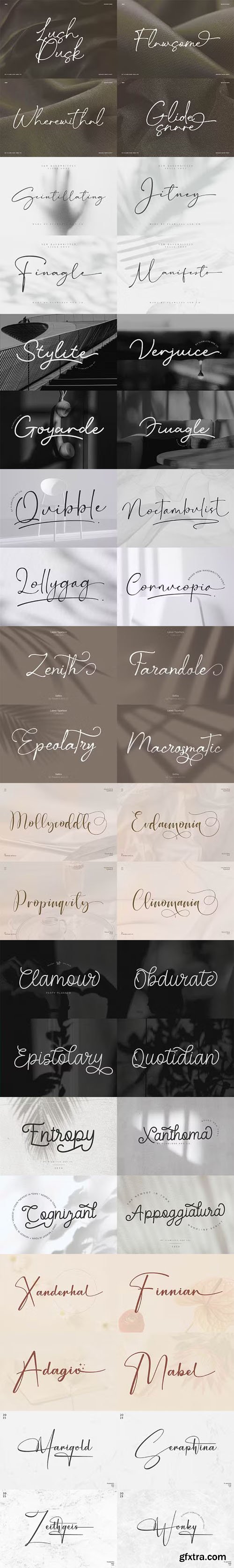 Elegant Script Font Bundle - 10 Premium Typefaces