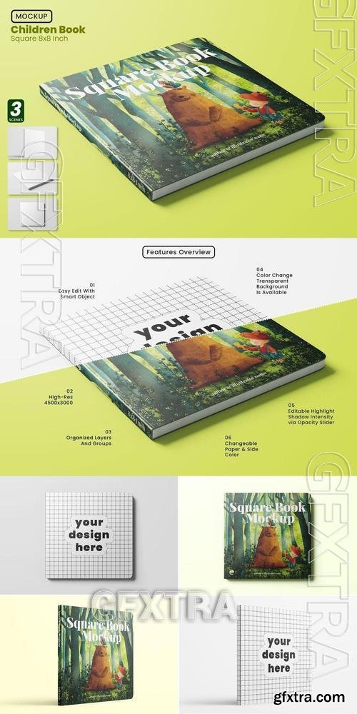 Square Children Book Mockup M9ZNRJQ
