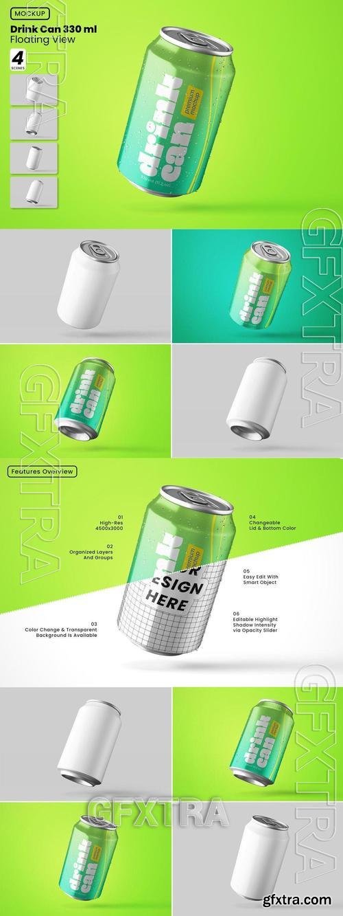 Drink Can 330ml Mockup - Floating View G5NV265