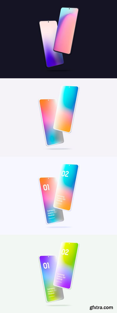 Asylab - Samsung Galaxy S20 - 20 Mockups Clay Scenes