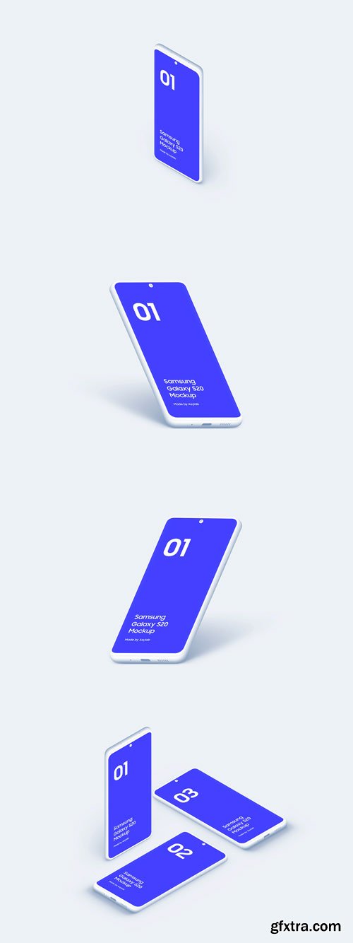 Asylab - Samsung Galaxy S20 - 20 Mockups Clay Scenes