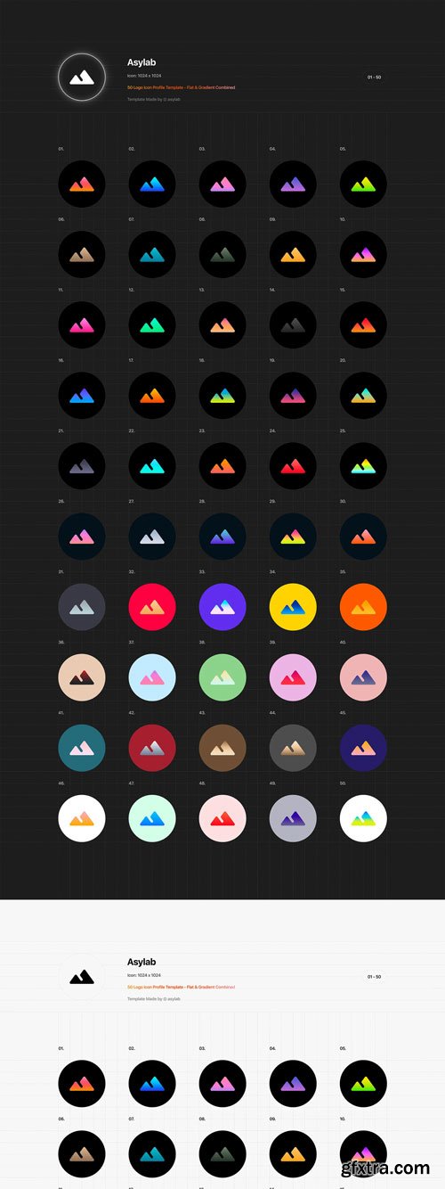 Asylab - 225 Icon Profile Logo Mockups