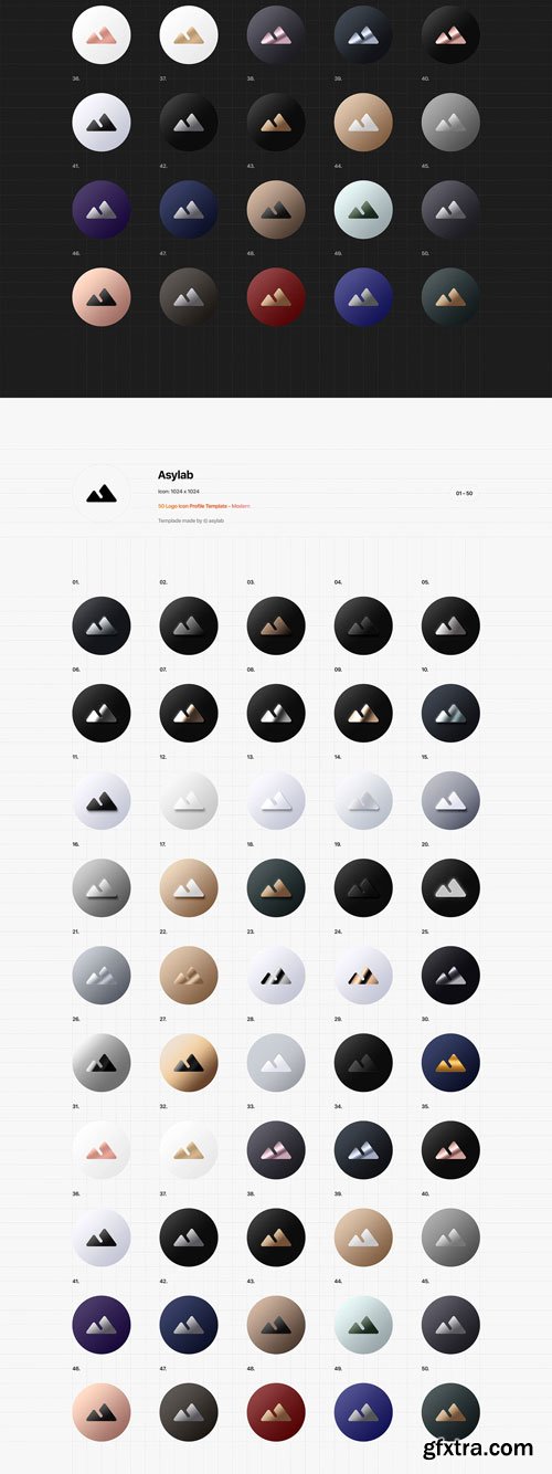 Asylab - 225 Icon Profile Logo Mockups