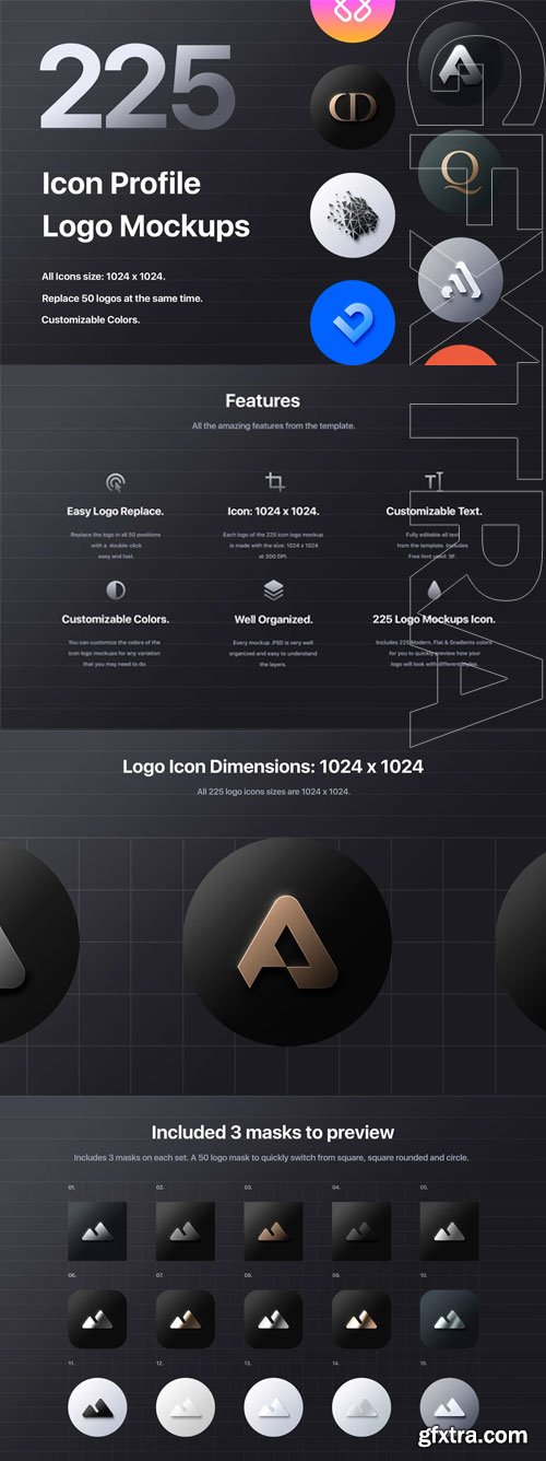 Asylab - 225 Icon Profile Logo Mockups Asylab - 225 Icon Profile Logo Mockups