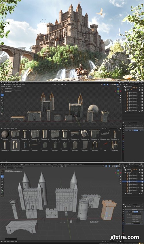 Medieval Castle Asset Pack for Blender