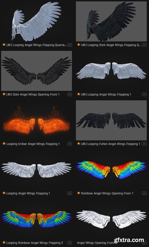 ProductionCrate - Wing Attachments - 24 4K VFX Items