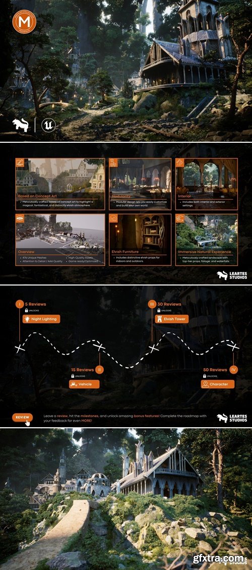 Fab - Elvish / Elven City in Forest Environment Megapack v5.3+