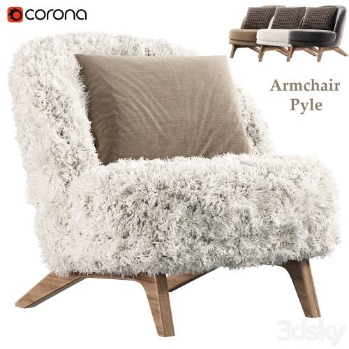 '3dsky Pro - Armchair Pyle by divan.ru, Pyle Cozy White'