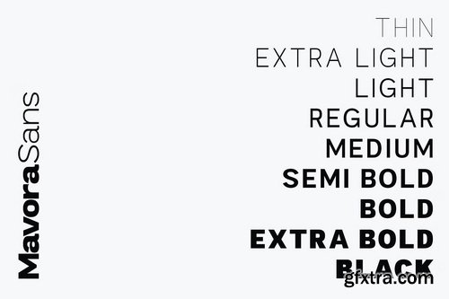 CreativeMarket - Mavora Sans Typeface - 45 Weights