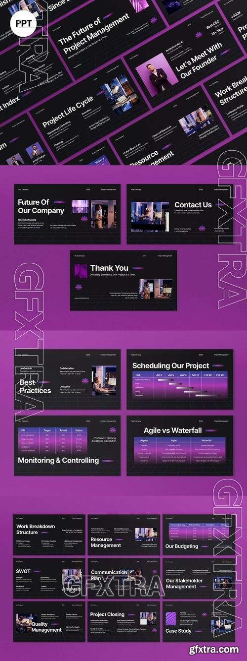 Black Purple Project Management PPT KGMQLGU