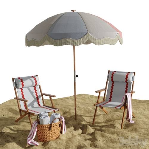 '3dsky Pro - Beach Lounge Outdoor Set 22'