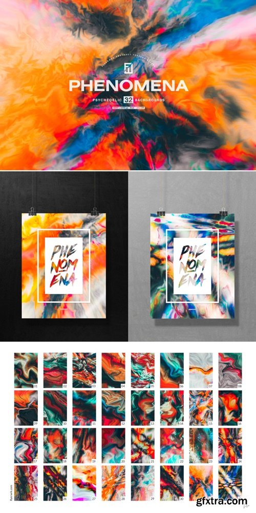 DesignBundles - Phenomena - 32 Psychedelic Textures