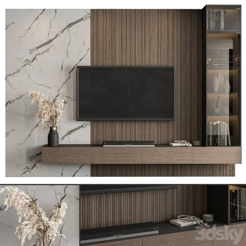 '3dsky Pro - TV Wall Marble Wall and Wood - Set 41' '3dsky Pro - TV Wall Marble Wall and Wood - Set 41'