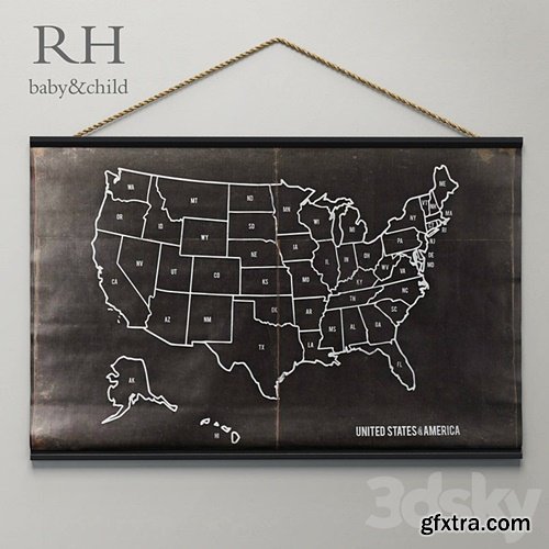 3dsky Pro - RH / USA CHALKBOARD MAP