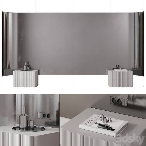 '3dsky Pro - Bedroom headboard with metallic'