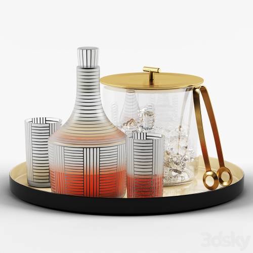 '3dsky Pro - Series B Decanter & Bleecker Bar Ice Bucket set'