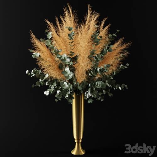 '3dsky Pro - Bouquet of pampas grass and eucalyptus branches'
