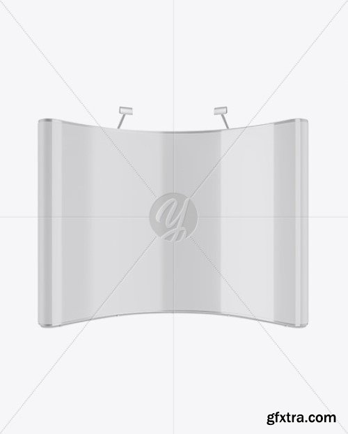 Yellowimages - Glossy Aluminium Spring Pop-Up Stand Mockup - Front View - 20997