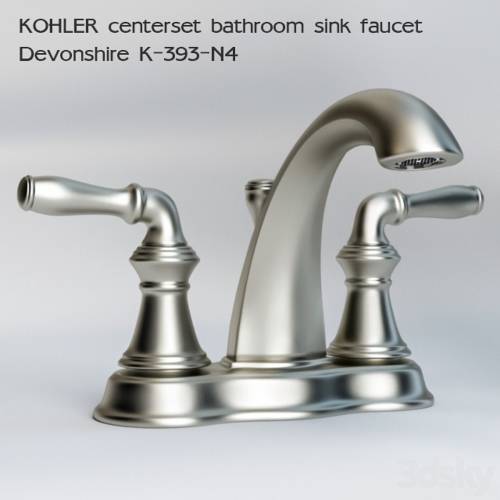'3dsky Pro - Kohler centerset bathroom sink faucet Devonshire K-393-N4'