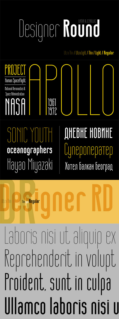 Designer RD Font Family 5xOTF